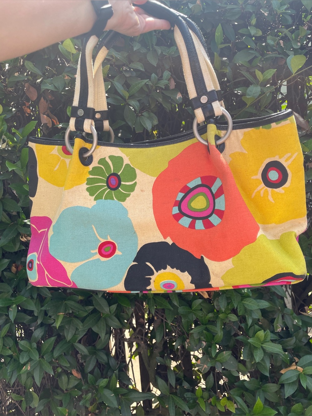 Elaine Turner Large Floral canvas tote